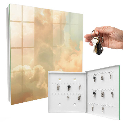 Key storage box Pastel clouds