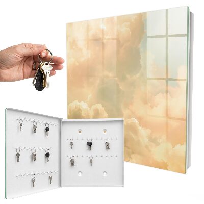 Key storage box Pastel clouds