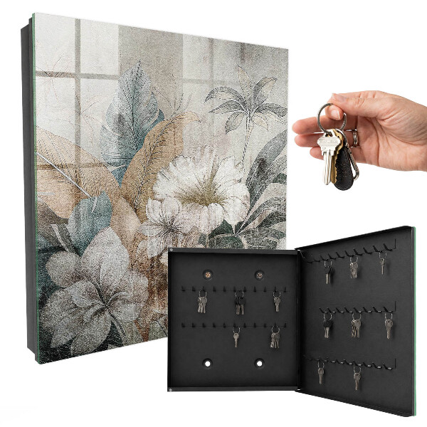 Key cabinet for wall Flowers of nature