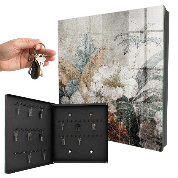 Key cabinet for wall Flowers of nature