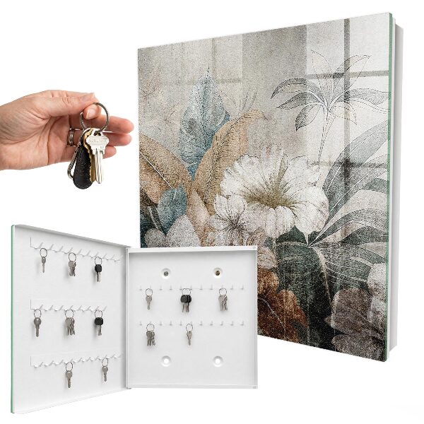 Key cabinet for wall Flowers of nature