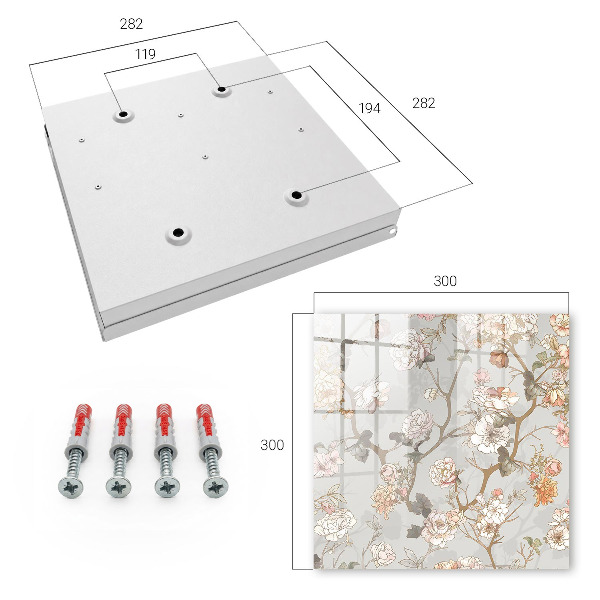 Key cabinet for wall Flower branches