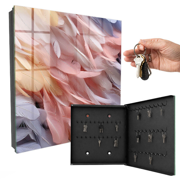 Key box Pastel feathers