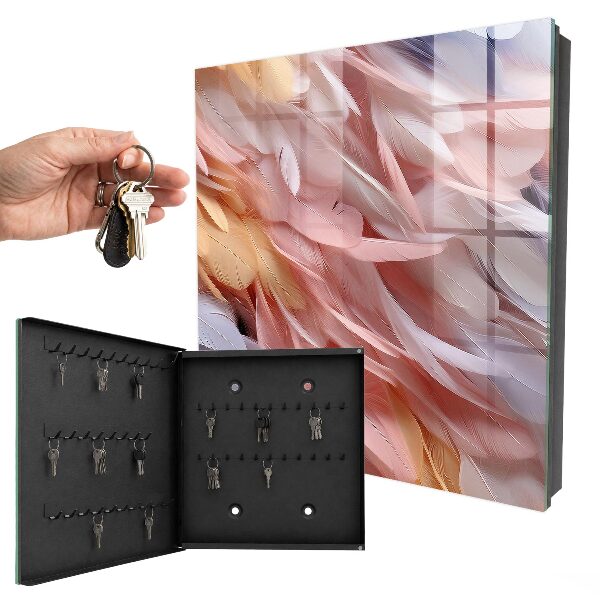 Key box Pastel feathers