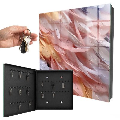 Key box Pastel feathers