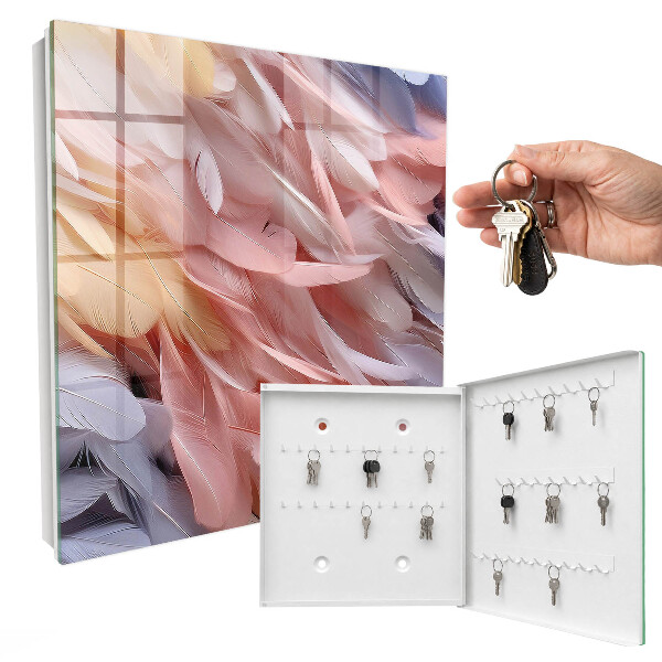 Key box Pastel feathers