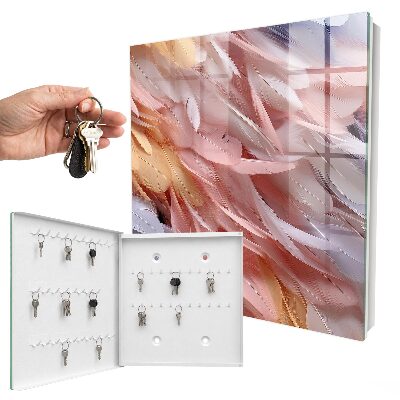 Key box Pastel feathers