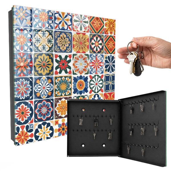 Key cabinet for wall Colorful tiles