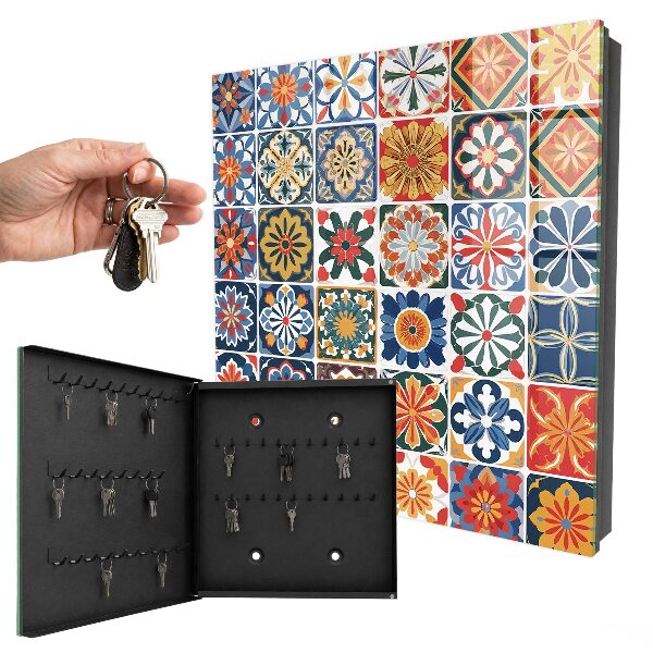 Key cabinet for wall Colorful tiles
