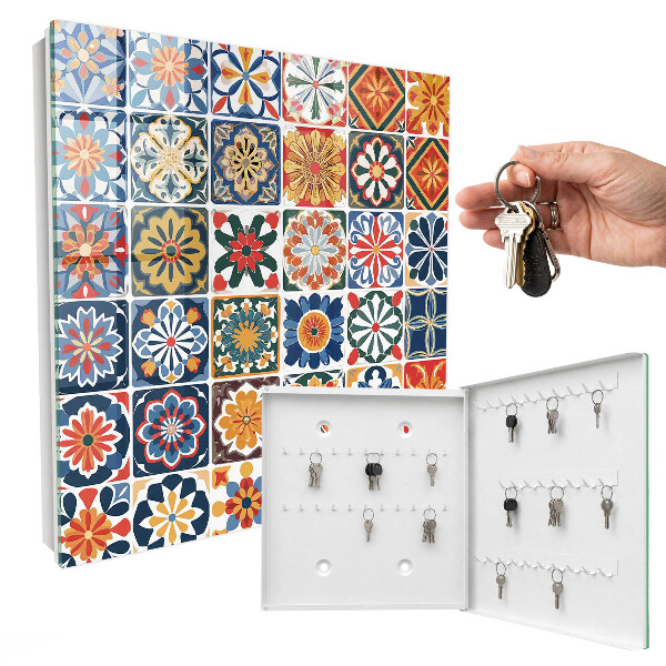 Key cabinet for wall Colorful tiles