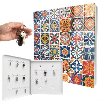 Key cabinet for wall Colorful tiles