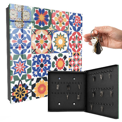 Key cabinet for wall Flower mosaic