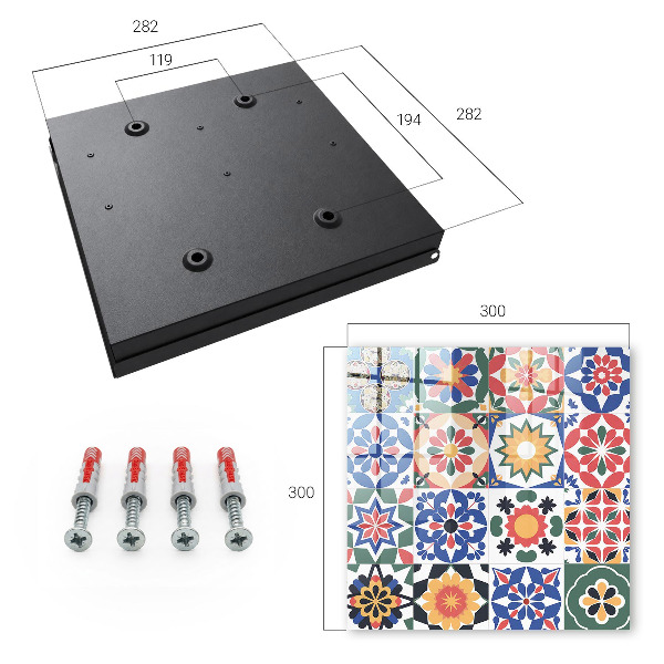 Key cabinet for wall Flower mosaic