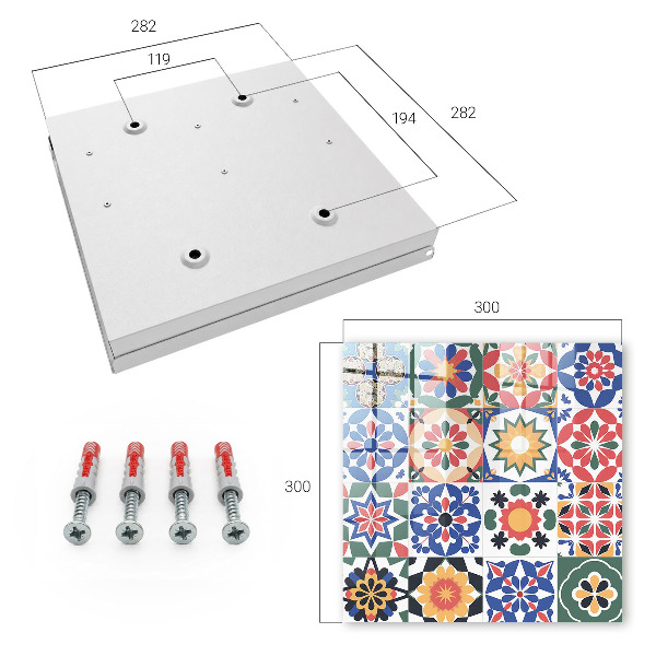 Key cabinet for wall Flower mosaic