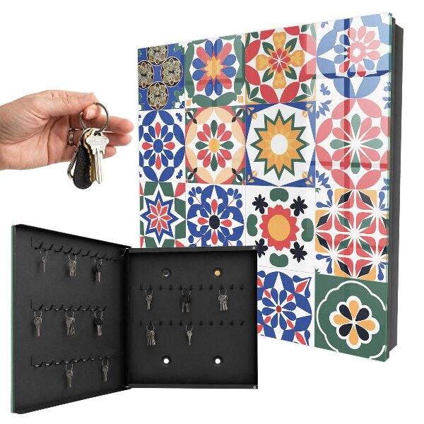 Key cabinet for wall Flower mosaic