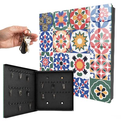 Key cabinet for wall Flower mosaic