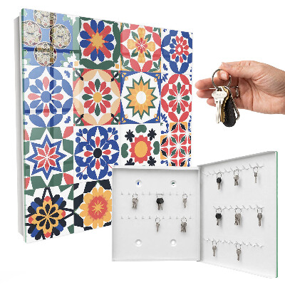 Key cabinet for wall Flower mosaic