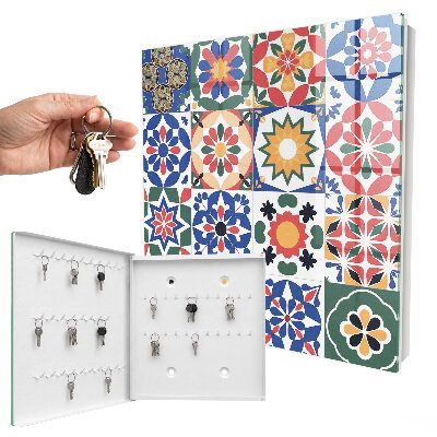Key cabinet for wall Flower mosaic