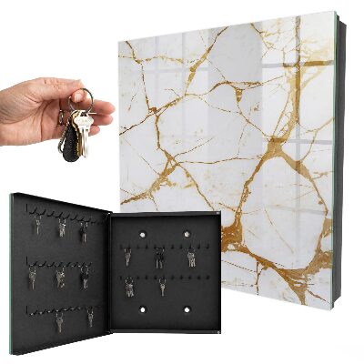 Key cabinet for wall Marble pattern