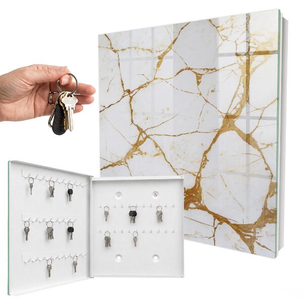 Key cabinet for wall Marble pattern