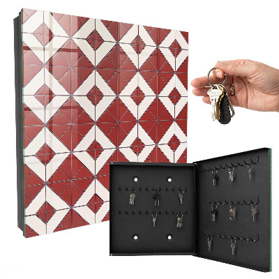 Key cabinet for wall Red mosaic