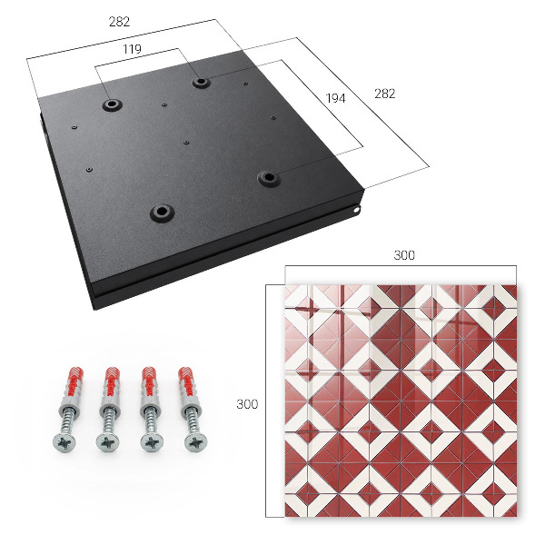 Key cabinet for wall Red mosaic