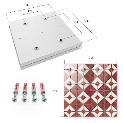 Key cabinet for wall Red mosaic