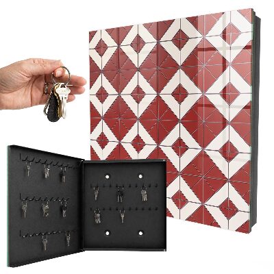 Key cabinet for wall Red mosaic