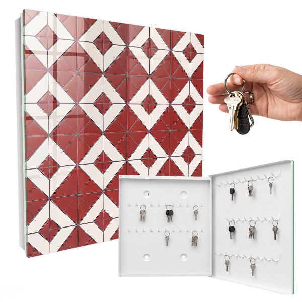 Key cabinet for wall Red mosaic