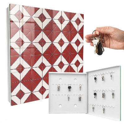 Key cabinet for wall Red mosaic