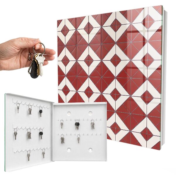 Key cabinet for wall Red mosaic
