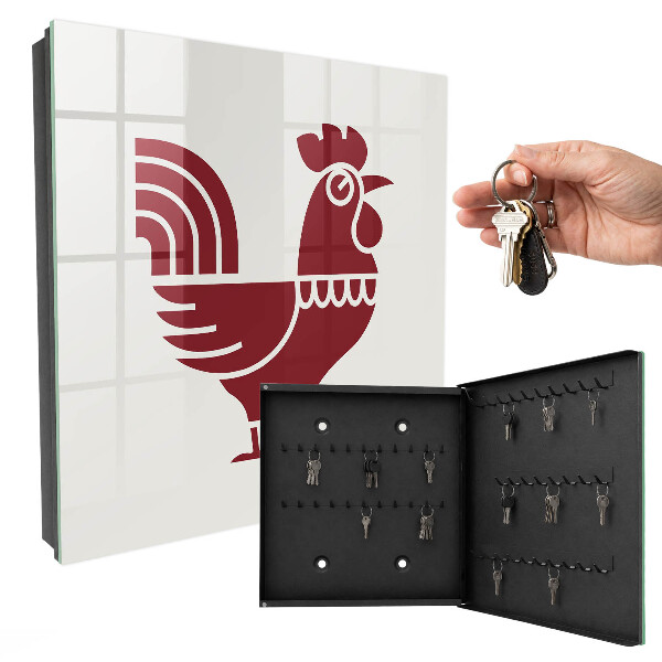 Key box Rooster in folk style