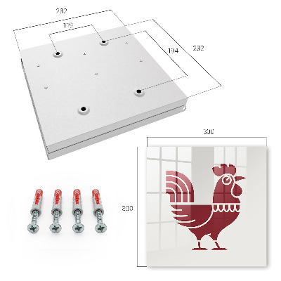 Key box Rooster in folk style