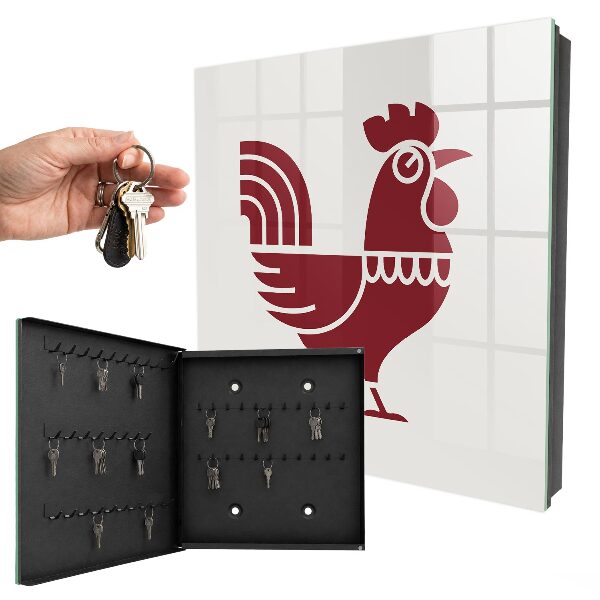 Key box Rooster in folk style