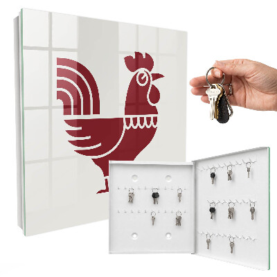 Key box Rooster in folk style