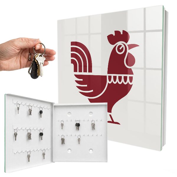 Key box Rooster in folk style