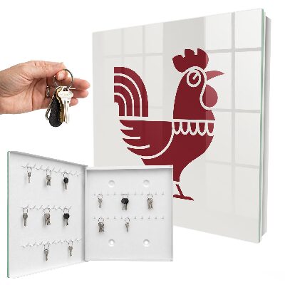 Key box Rooster in folk style