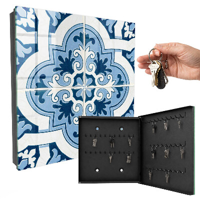 Key storage box Blue tiles