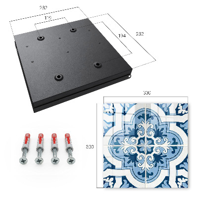 Key storage box Blue tiles