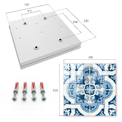 Key storage box Blue tiles