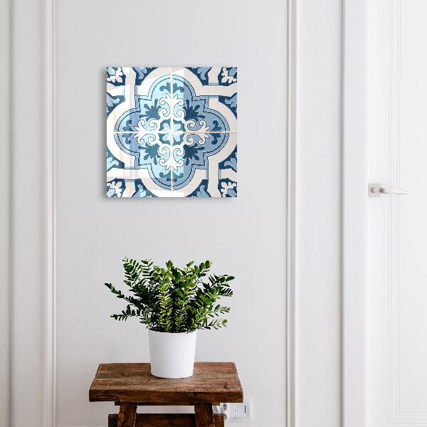 Key storage box Blue tiles