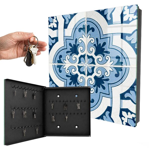 Key storage box Blue tiles