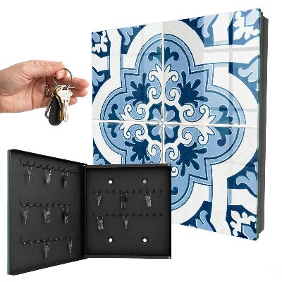 Key storage box Blue tiles