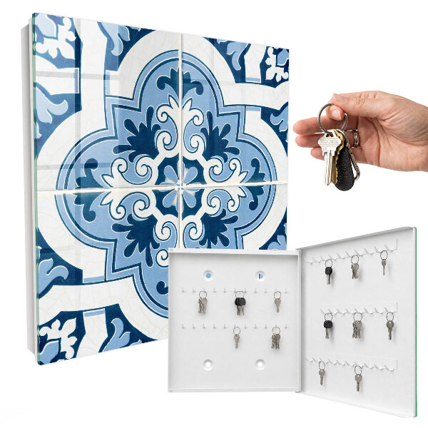 Key storage box Blue tiles