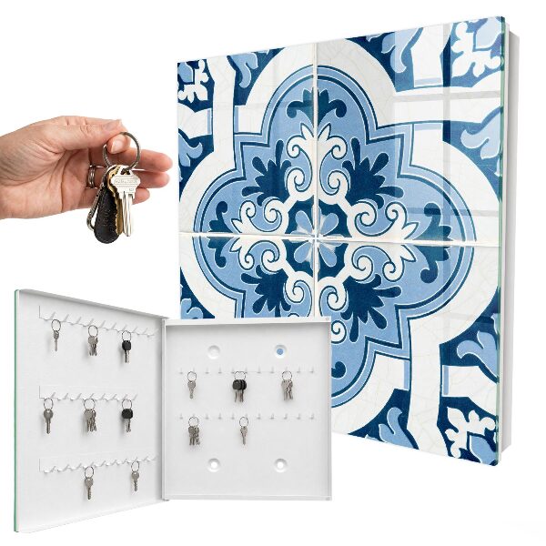 Key storage box Blue tiles