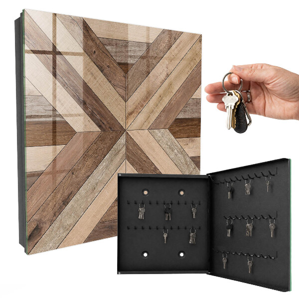 Key storage box Wooden geometry