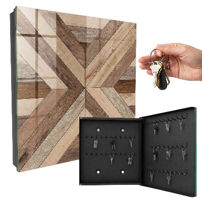Key storage box Wooden geometry