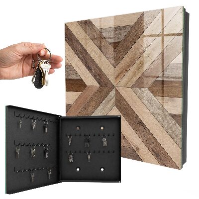 Key storage box Wooden geometry