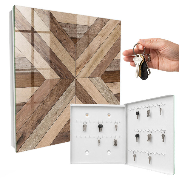 Key storage box Wooden geometry