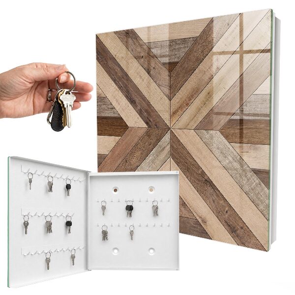 Key storage box Wooden geometry